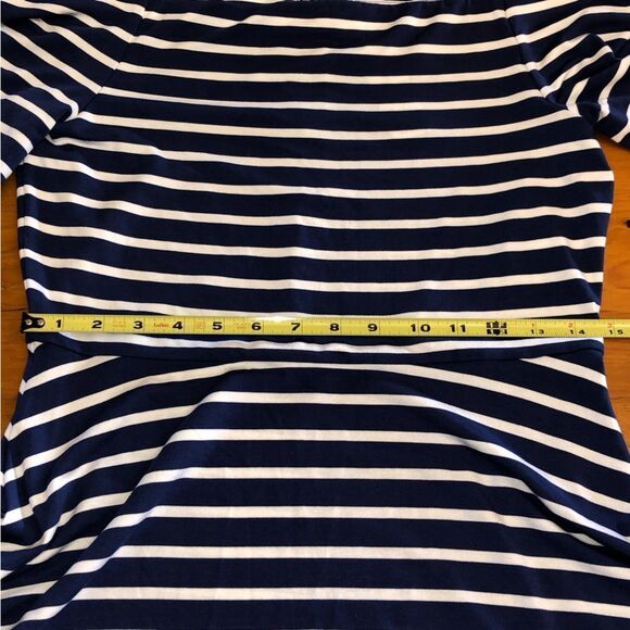 White House Black Market Off The Shoulder Stripped Sneaker Dress - Picture 13 of 16